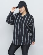 شومیز کیمونو شیشه‌ای طرح‌دار - تصویر 4